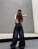 Damen Jeans mit hoher Taille, Retro-Stickerei, weites Bein - Herbst 2025 Kollektion
