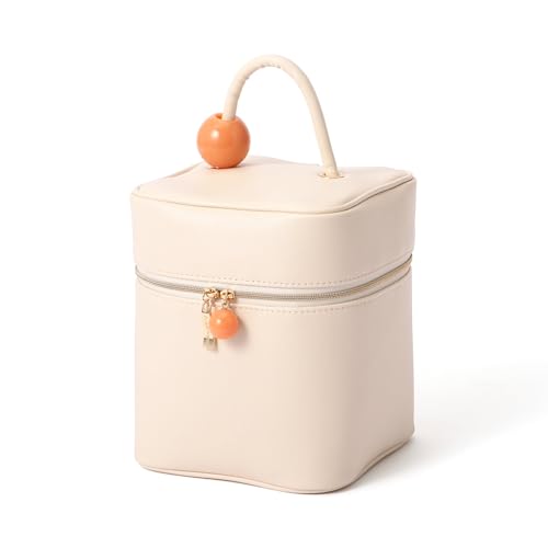 Francfranc Wave Shape Vanity Pouch, Small, Ivory, Makeup Pouch, Accessory Case
