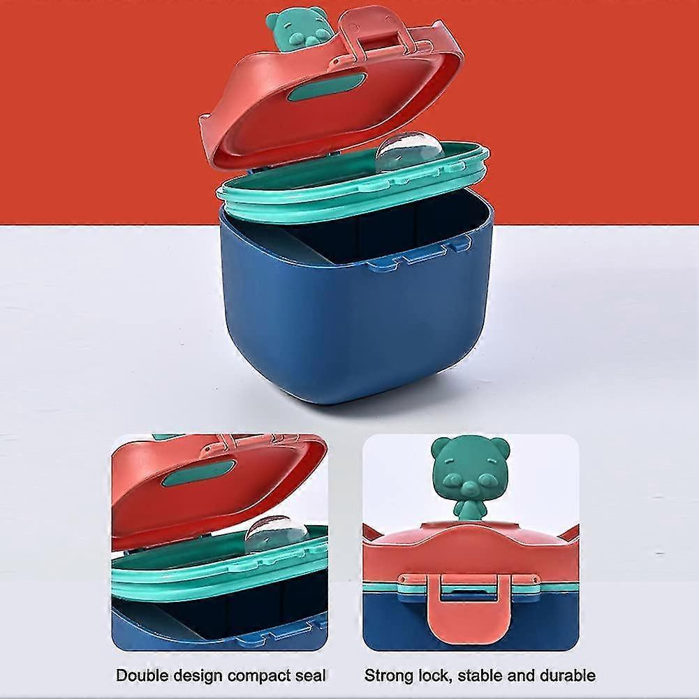 Baby Milk Powder Container With Spoon Portable Milk Powder Storage Container For Travel Outdoordouble Sealing And Strong Lock(1pc-blue,size:s)