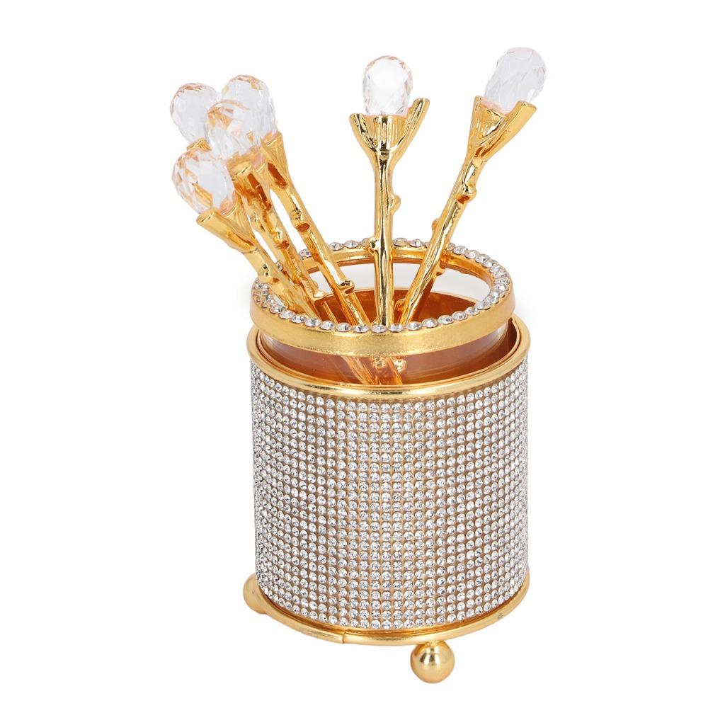 7pcs Zinc Alloy Dessert Spoon Set Gold Mini Tea Spoon Set Espresso Spoon Set Café Use