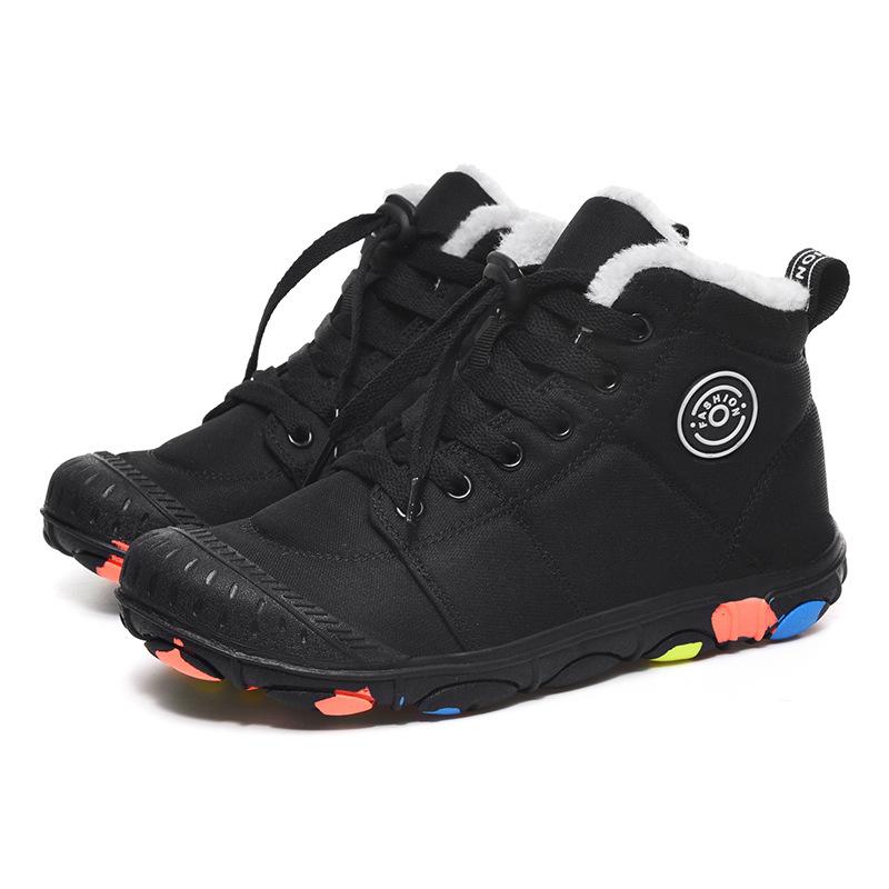 2025 New Winter Children's Waterproof Cotton Shoes High-top Snow Boots Velvet Non-slip Camouflage Bottom To Keep Warm