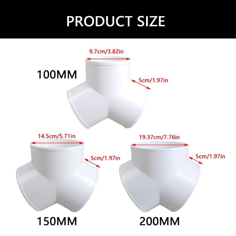 3 Ways Splitters PVC Exhaust Pipe Fittings Air Ventilation Exhaust Duct Connector Quick Ventilation Tube Joint Coupler
