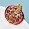 Red Crystal Pomegranate Plant Brooch Pins For Women Summer Jewelry Gift Bag Suit Accessory