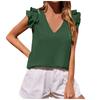 Fashion Women Color V-Neck Top Casual Breathable Shirt Pullover Top