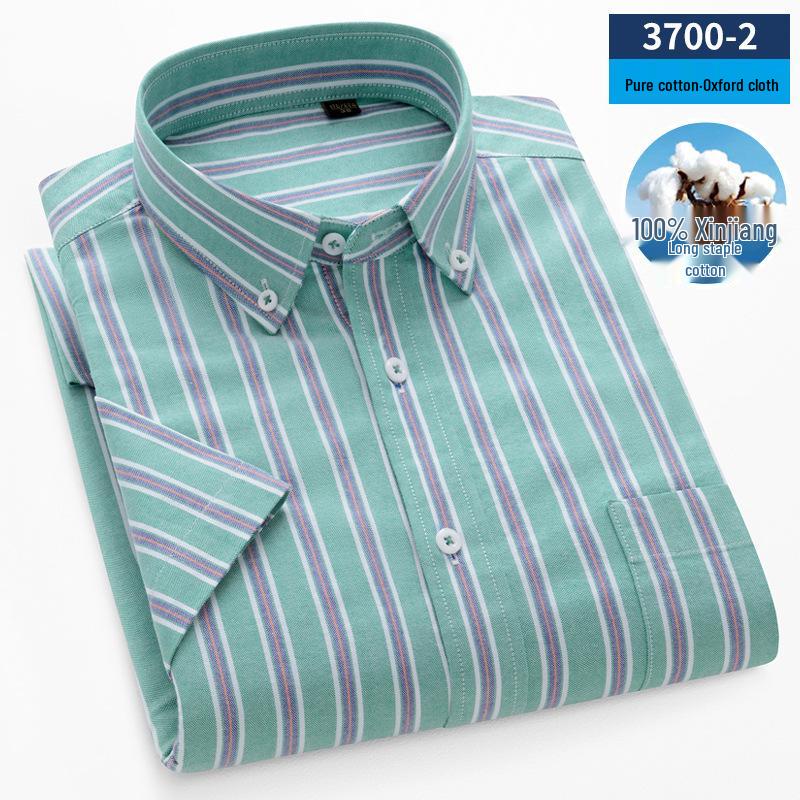 

Men s Summer Oxford Cotton Short Sleeve Shirt - Business Casual, Enzyme Washed, Antibacterial Size 44 [92.5-97.5 kg]