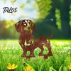 Kreatives Gartengeschenk Metall Dackel Gartenstecker, Rostige Tier Silhouette Dekorative Hof Niedlicher Hund Blumenbeet Dekor Kunst für Draußen Rasen, Weg,