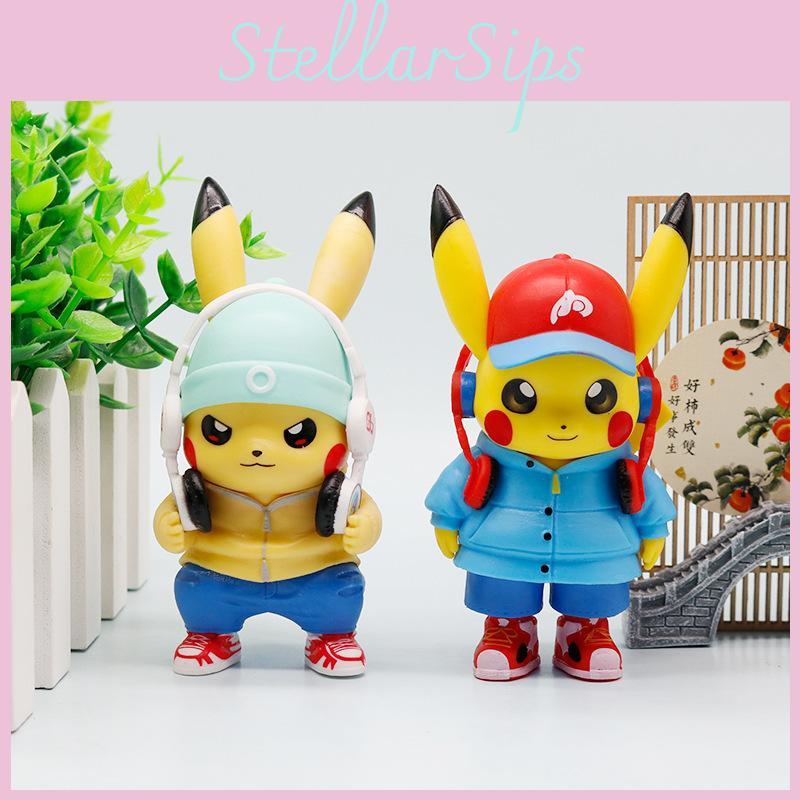 Trendy Music Clothing Pikachu Pvc Character Toys Model For Kids Collectors And