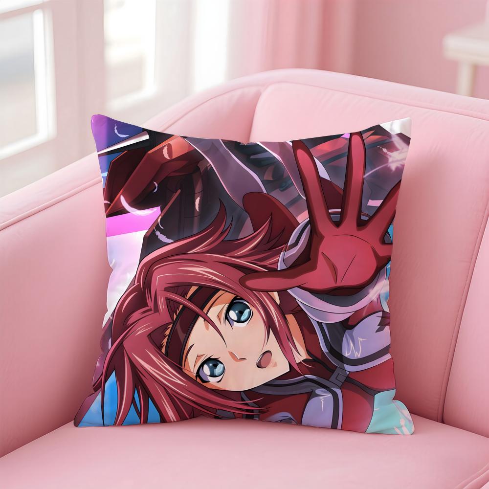 C-Code Geass H-Hangyaku No Lelouch Oudous Cushion Cover Pillowcase Short Plush Invisible Zipper Room Sofa Cushion Cover