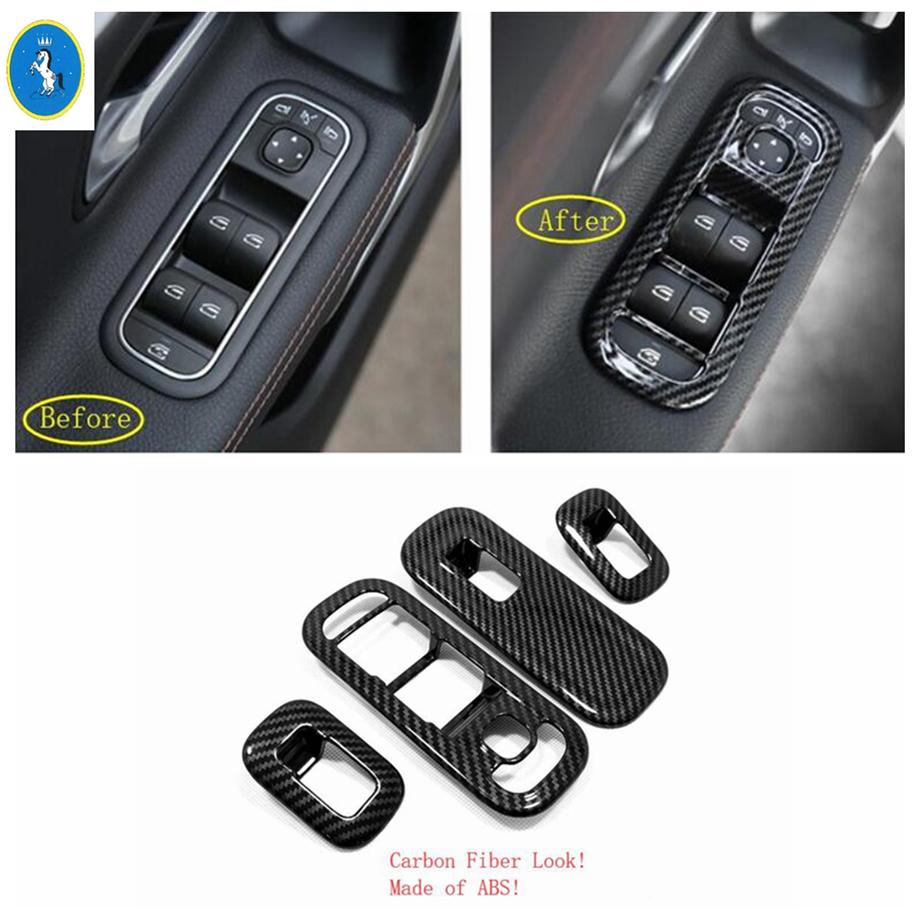 Carbon Fiber Trunk Door Switch Button / Air AC Outlet Armrest Glass Lift Panel Cover Trim For Benz CLA 200 C118 W118  - 2024