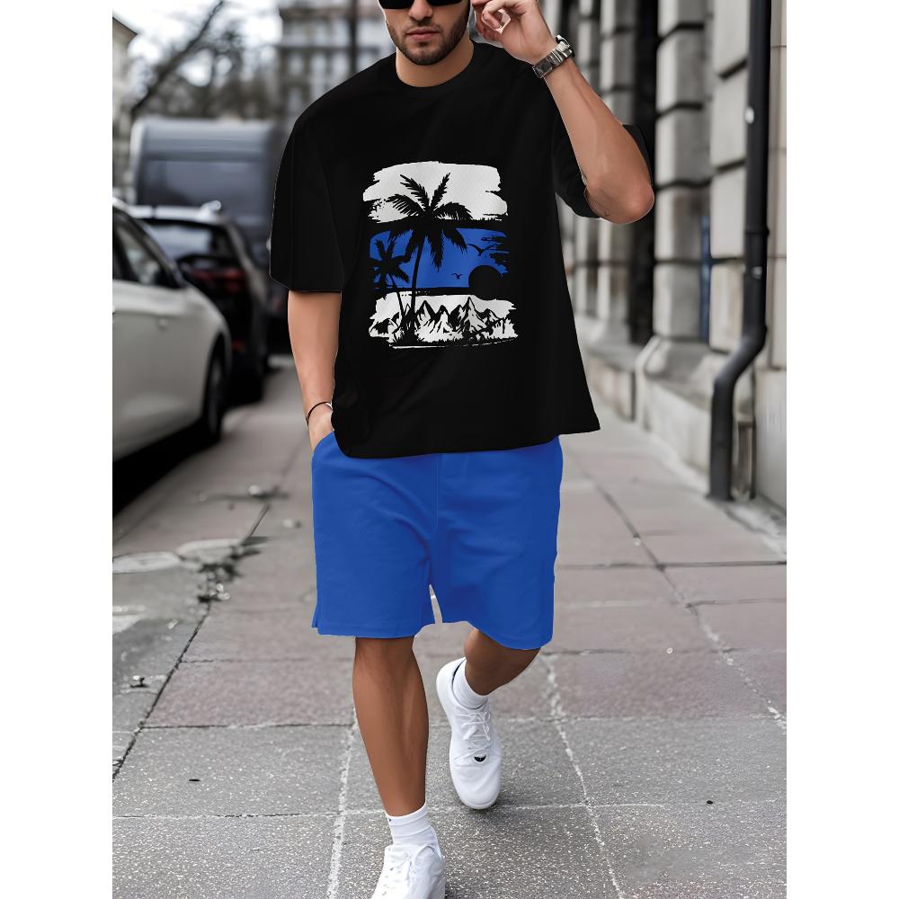 Men's Short-sleeved Shorts Set Casual Fashion Simple Sports Suit Breathable Unisex Sports Clothing