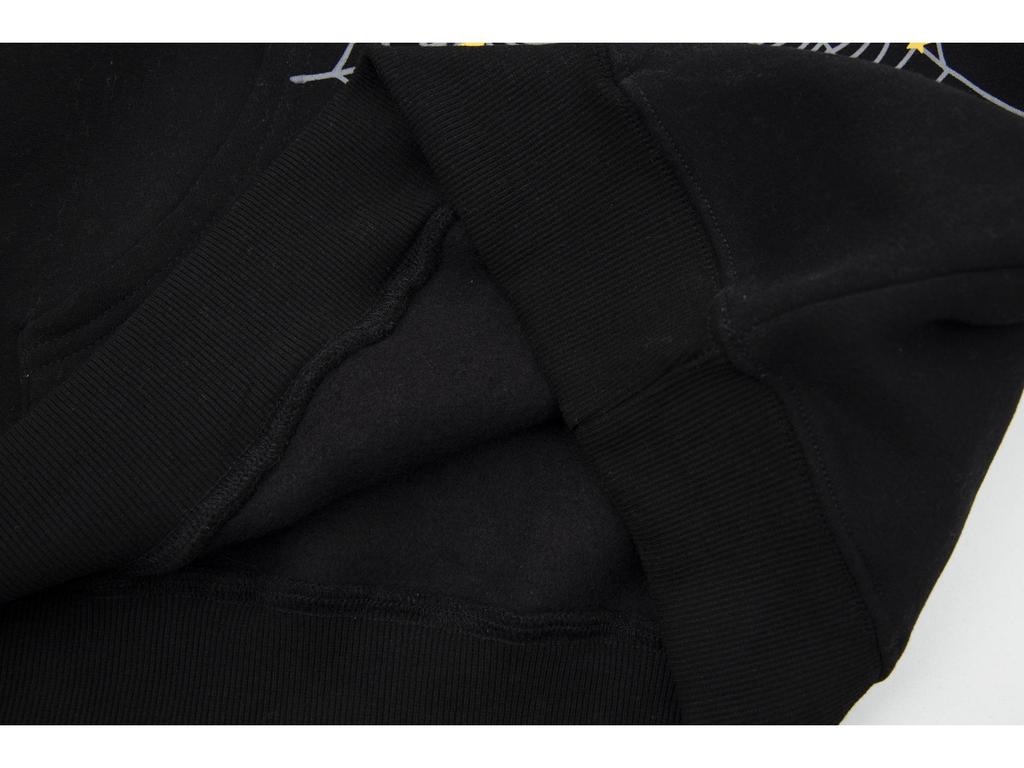Trendy Sp5der 555 Men's Velvet Hoodie - European/American Style & Foam Print for Autumn/Winter