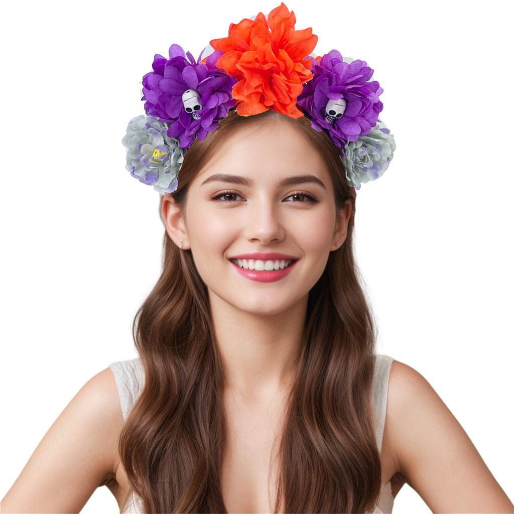 Witch Skull Dark Flower Headwear Party Sexy Headband Devil Skull Animation Hair Hoop for Live Show Role Play