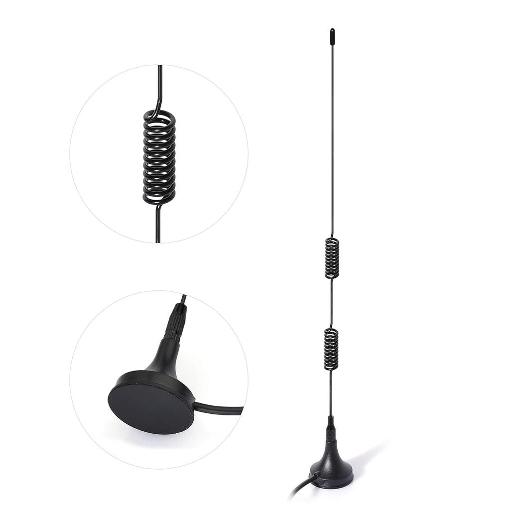 BINGFU Dual Band VHF UHF 136-174MHz 400-470MHz Ham Radio Antenna, Handheld 2-Way Radio with Magnetic Base, SMA Male Antenna for Ham Radios,