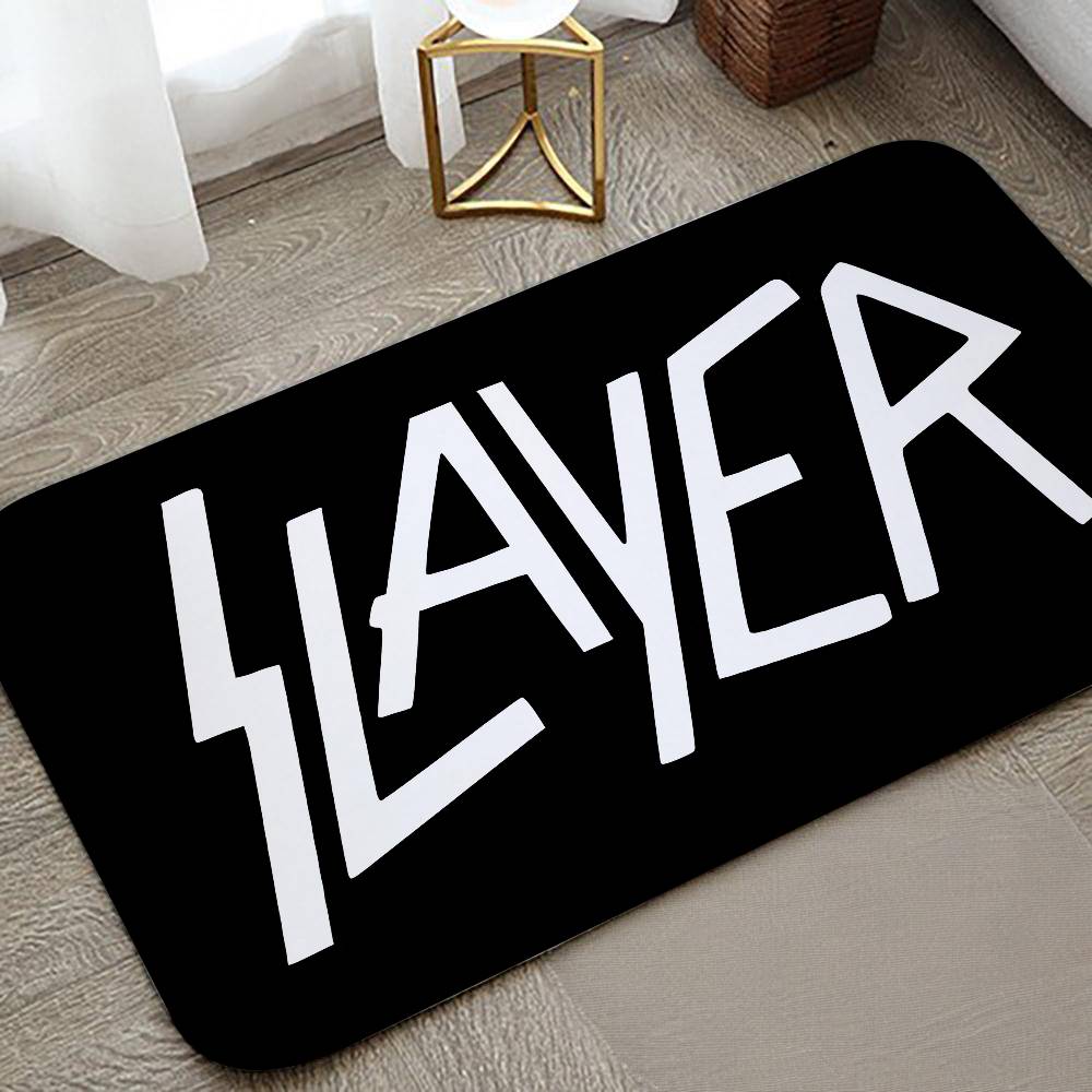 Heavy Metal Band Slayer Teppich Badezimmer Anti-Rutsch-Matte Fußmatte Heimdekorationsmatte Eingangstür-Matte Kratzfeste Türschwellenmatte