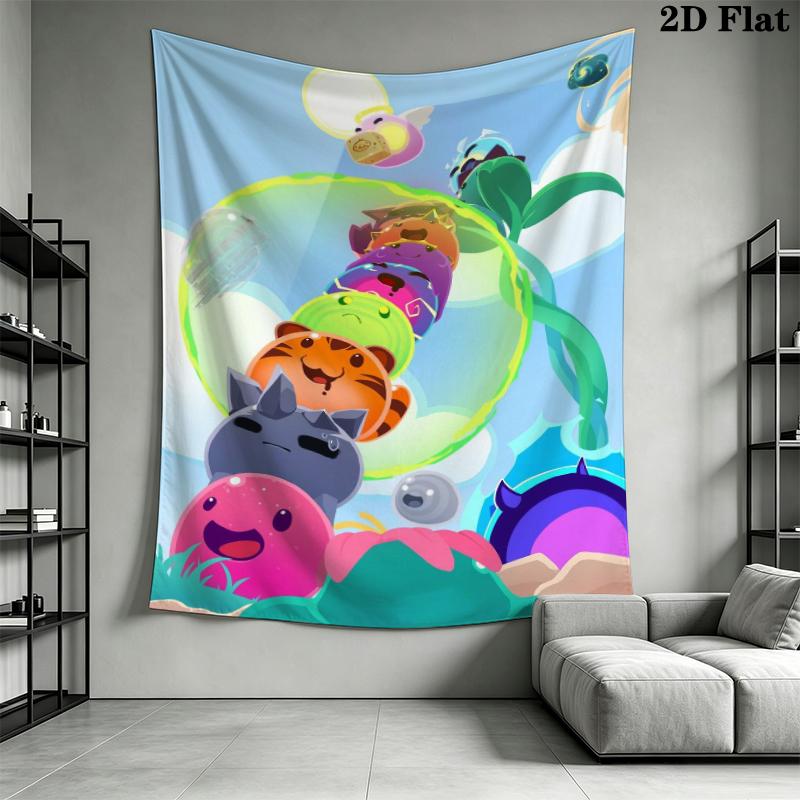 Slime Rancher Wall Tapestry Aesthetic Wall Hanging Printed Fabric Blanket Decorative Tapestries for Bedroom Living Room Home Decor