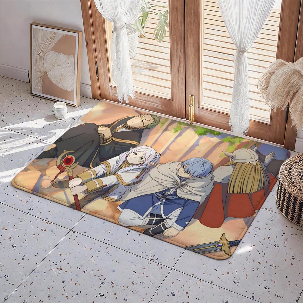 Anime Frieren: Beyond Journey's End Floor Mat Eco Flannel Doormat Non Slip Odorless Indoor Floor Rug Soft Short Plush Home Mat