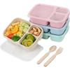 D5 1Pcs Bento Lunch Box for Kids Adults Reusable Food Storage Box Container 3 Compartment Lunch Box for School Work and Travel