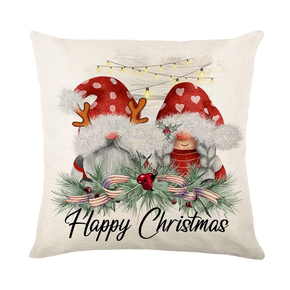 Christmas Pillow Cover Holiday Home Living Room Sofa Cushion Cover Truck Printed Linen Pillow Cover