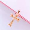 Purple Gold Cross Pendant, Colored Gold-Plated Rose Gold, Personalized Exquisite Necklace, Collarbone Chain.