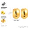 Vnox Dainty Women Stud Earrings,Stainless Steel Round Oval Geometric Smooth Earrings,18K Gold Plated Simple Girls Ear Jewelry