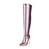 Stivali da Donna Sopra il Ginocchio Taglia Grande Tacco Alto Stiletto con Zip