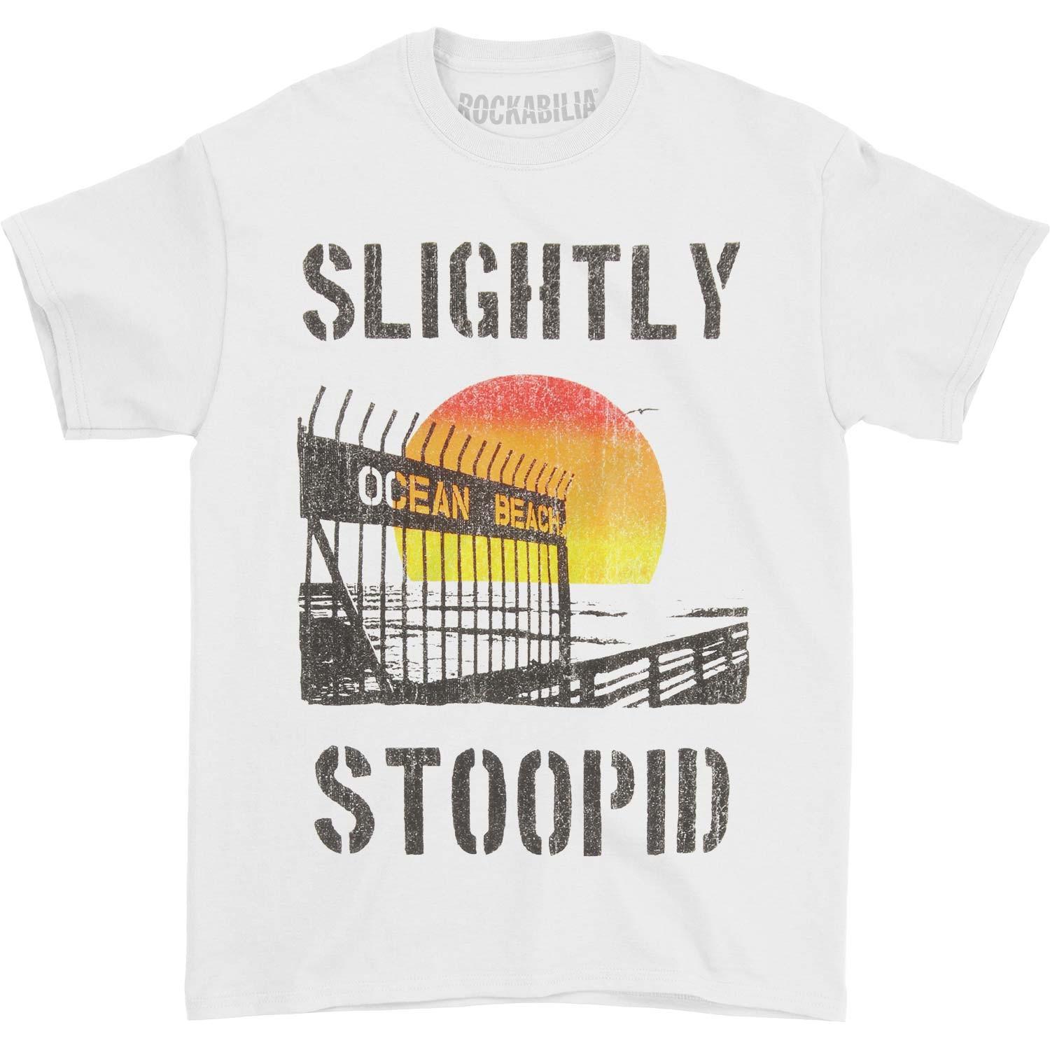 Men s Slightly Stoopid Ocean Beach Gate T-shirt X-Large White 3XL