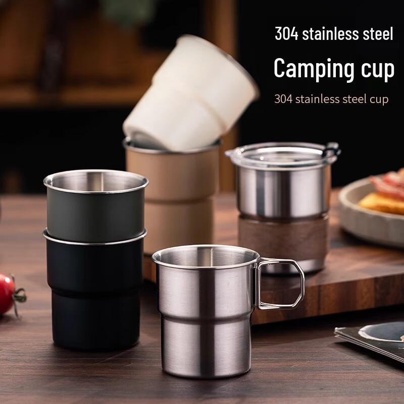 Huilingyang 304 Stainless Steel Outdoor Folding Coffee Cup