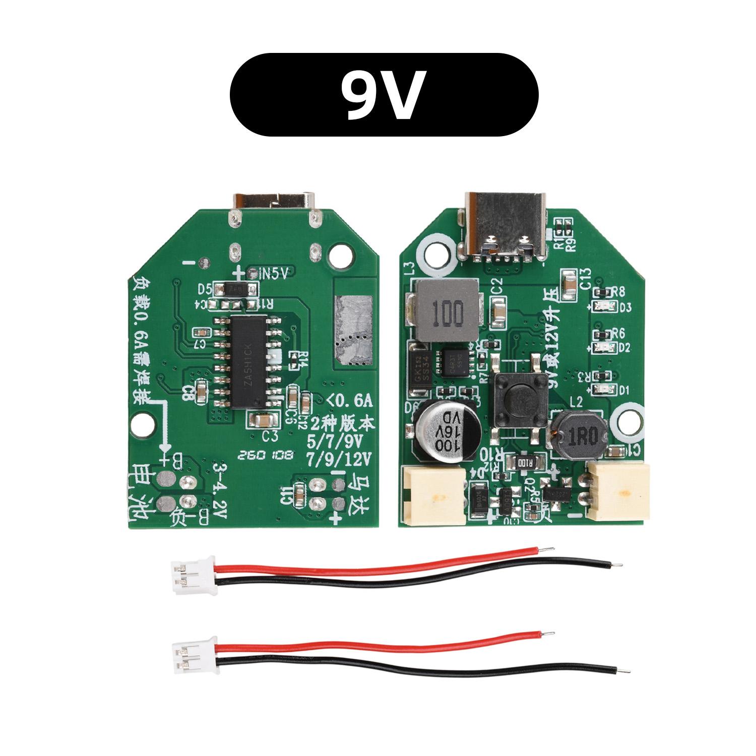 Adjustable Speed Fan Circuit Board DC 9V/12V 3-Speed PWM Boost Controller With Type-C 5V 2A Fast Charge For USB Portable Fans