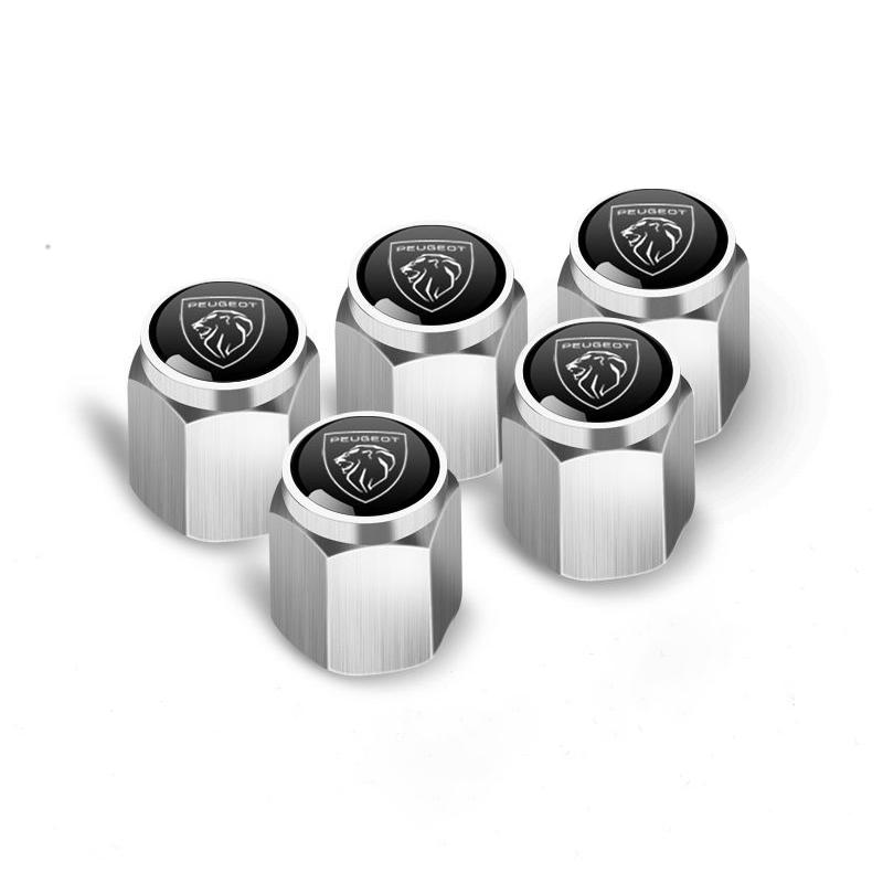 

2026 Hot Car Sticker For Peugeot 408 3008 308L 508l 4008 2008 5008 301 306 407 807 Accessories 5pc New Metal Car Tire Wheel Cap