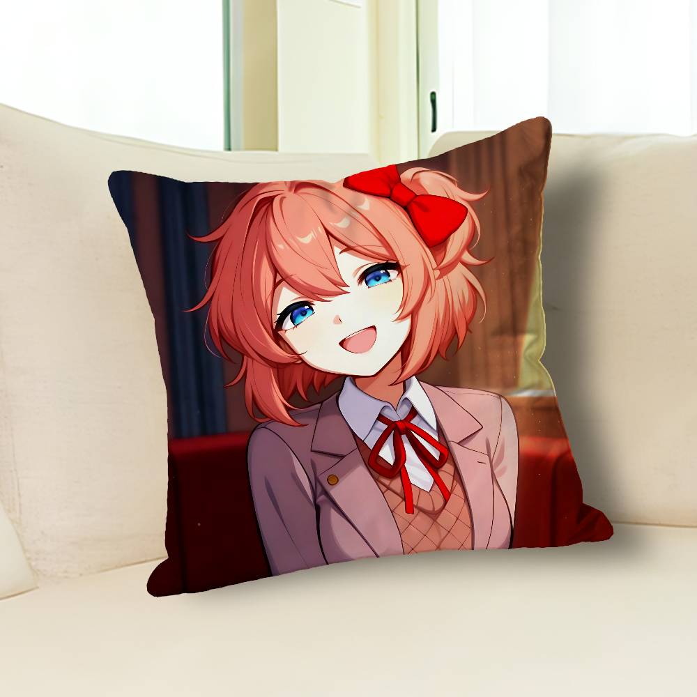 Cute S-Sayoris DDLC Pillow Cases for Bedroom Living Room Sofa Home Decor Polyester Cushion Cover with Zipper