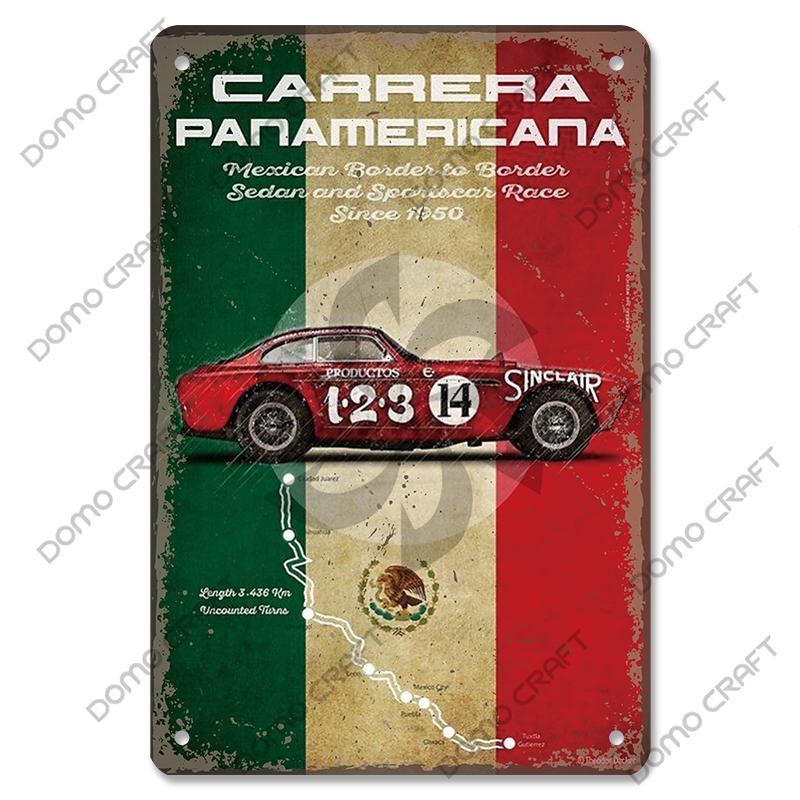 Racing Car Plaque Metal Tin Signs F1 Racetrack Vintage Metal Poster Wall Art Decor for Garage Racing Club Home