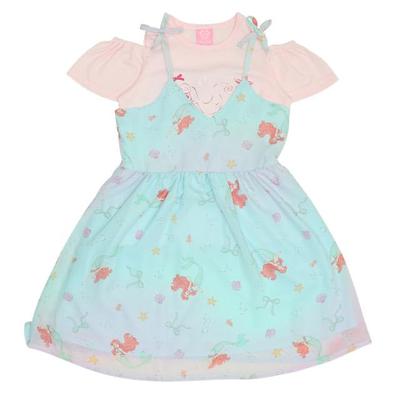 BABYDOLL Disney Princess Conjunto de Vestido com Babados e Camisola para 130cm Camiseta (Conjunto de 2 peças, 0265K) Meninas, (Coleção Disney, 3-Vias)