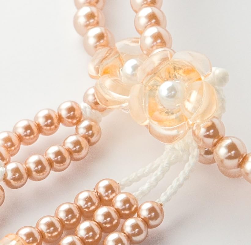 Kongodo Damen-Gebetskette [Flor] Bunte Gebetskette, Klein 8 Zoll, Kunststoff, Rosa (Champagner Gold)