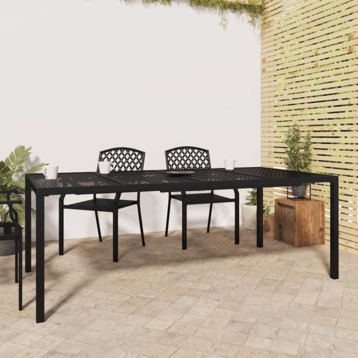 VidaXL Table de jardin anthracite 200x100x72 cm acier 362747