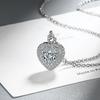 Luxury Female Collares  Sterling Silver Heart Shaped Full Zircon Pendant Necklace for Women Wedding Clavicle Chain