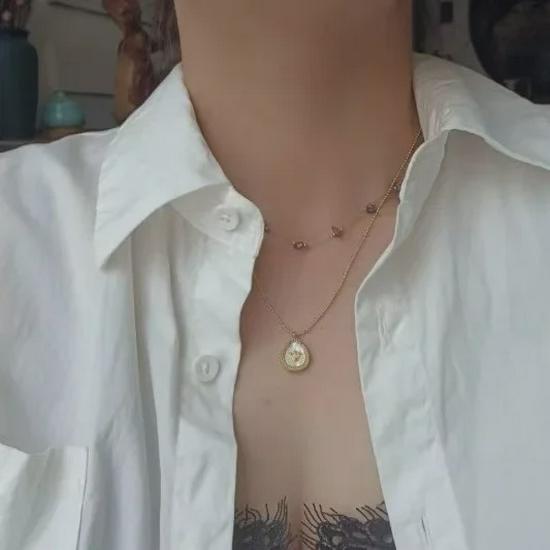 Amethyst Stone & Titanium Steel Necklace for Women - Elegant, Trendy, and Durable Pendant