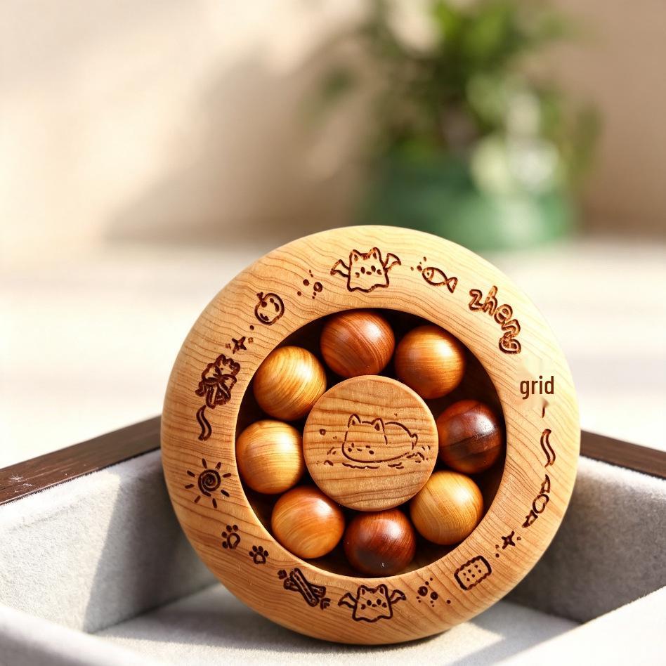 Cliff Cypress Luxury Rosewood Decompression Gyro: Handheld Wind Fire Wheel for Relaxation and Luck