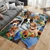 Welpen Blumen Früchte gemütliche Szene Teppich Yoga Wohnzimmer Zimmerdekoration Krabbelmatte für Kinder Fußmatte Bereichsteppich Spielmatte