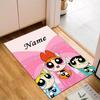 Benutzerdefinierter Name Powerpuff Abenteuer Teppich Spiel Teppich, Fußmatte für Schlafzimmer Wohnzimmer Eingangsbereich Teppich, Heimdeko Idee Geschenk für Weihnachten Geburtstag