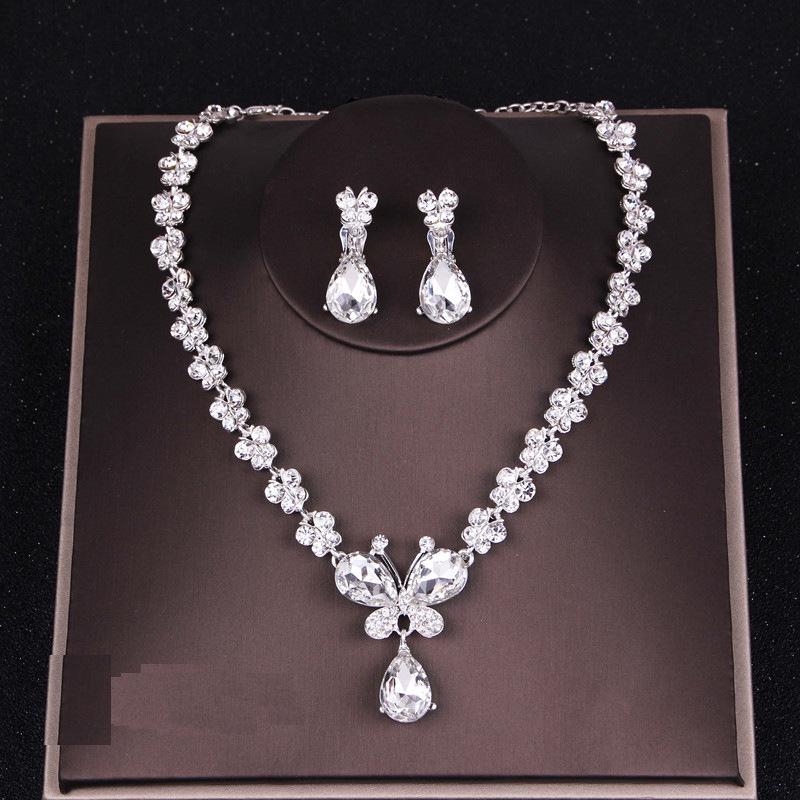 

Комплект свадебных украшений в корейском стиле - Корона, Ободок, Серьги, Ожерелье и Аксессуары для волос для свадебных платьев.