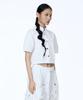 71TO96 Hanbok Fabric Collar Crop Shirt (White)