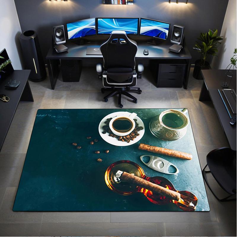 1Pc Cigar Coffee Beans Pattern Rug - Home Decoration Carpet For Living Room Bedroom Flooring Computer Chair Area Rug