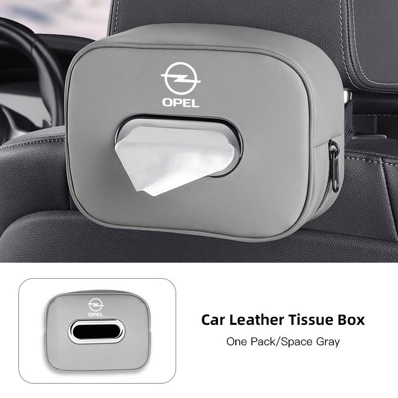 1Pcs Car Accessories Quality Leather Auto Paper Towel Storage Bag For Opel Astra Insignia Vivaro Corsa Mokka Zafira Vectra OPC