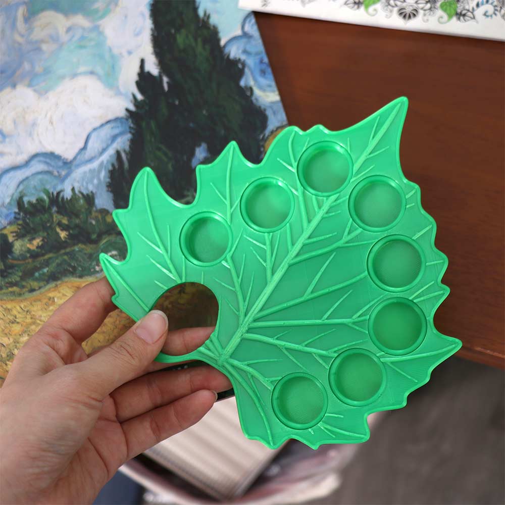 Green Leaf Watercolor Palette Reusable Drawing Tool Creative Mixing Tray Travel Kit