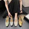 Fashion French Women Shoe 2025 New Fashion Women Flat Shoes Gold Shallow Mouth Women's Sandals Designer Shoes High-end Mary Jane Shoes