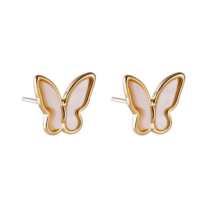 Fashion French Elegant Butterfly Exquisite Stud Earrings Temperament Simple Hundred Tower Earrings Light Luxury Niche High-end Earrings