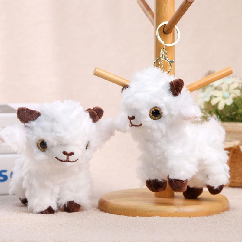 Soft Plush Sheep Keychain Lovely Appearance 3D Mini Animal Key Ring Holder Cute Bag Charm Car Pendant for Stocking Stuffers