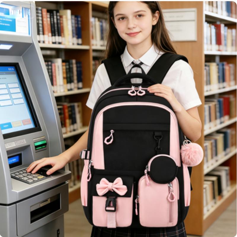 Nuovo Set Zaino Scolastico alla Moda, Semplice Zaino a 3 Pezzi con Borsa Pranzo e Astuccio per Studenti delle Scuole Primarie e Medie