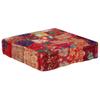 Patchwork Square Pouf Cotton Handmade 50*50*12 cm Red