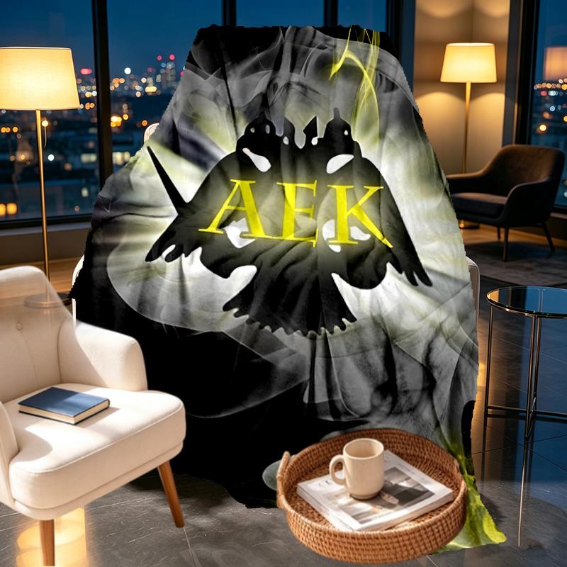 AEK Athens FC Print Blanket - Soft & Comfortable, for Bedroom, Travel, Sofa, Home Decoration - Birthday Christmas Gift for Friend